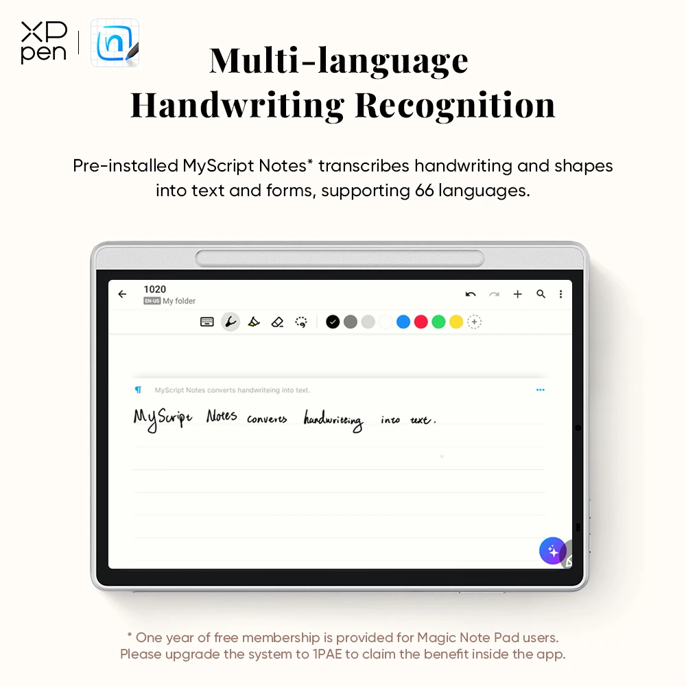 XPPen Magic Note Pad Android 14 White Graphic Tablet Business Digital Writing Notebook Pad 3-in-1 Color Ink Paper E-book Reader
