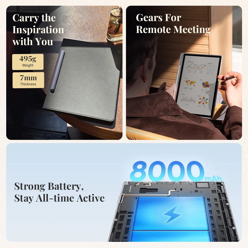 XPPen Magic Note Pad Android 14 White Graphic Tablet Business Digital Writing Notebook Pad 3-in-1 Color Ink Paper E-book Reader