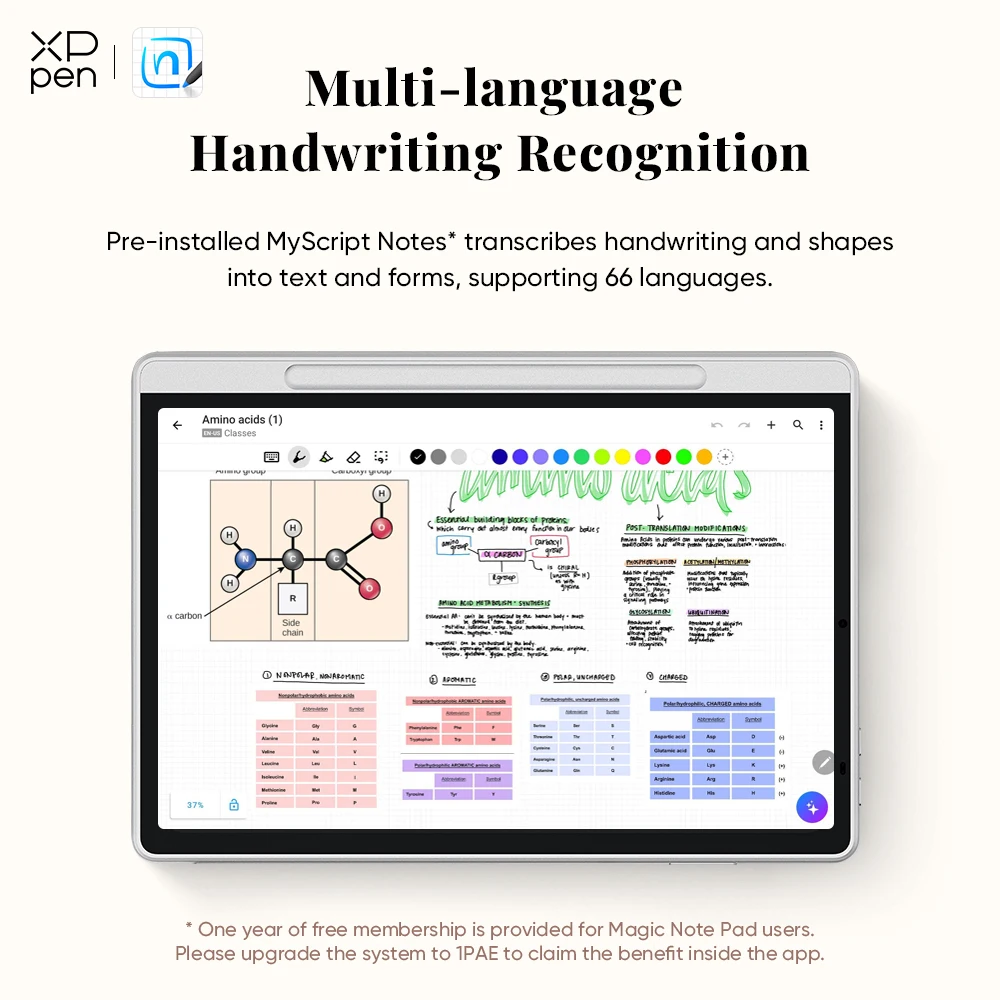 XPPen Magic Note Pad Android 14 White Graphic Tablet Business Digital Writing Notebook Pad 3-in-1 Color Ink Paper E-book Reader