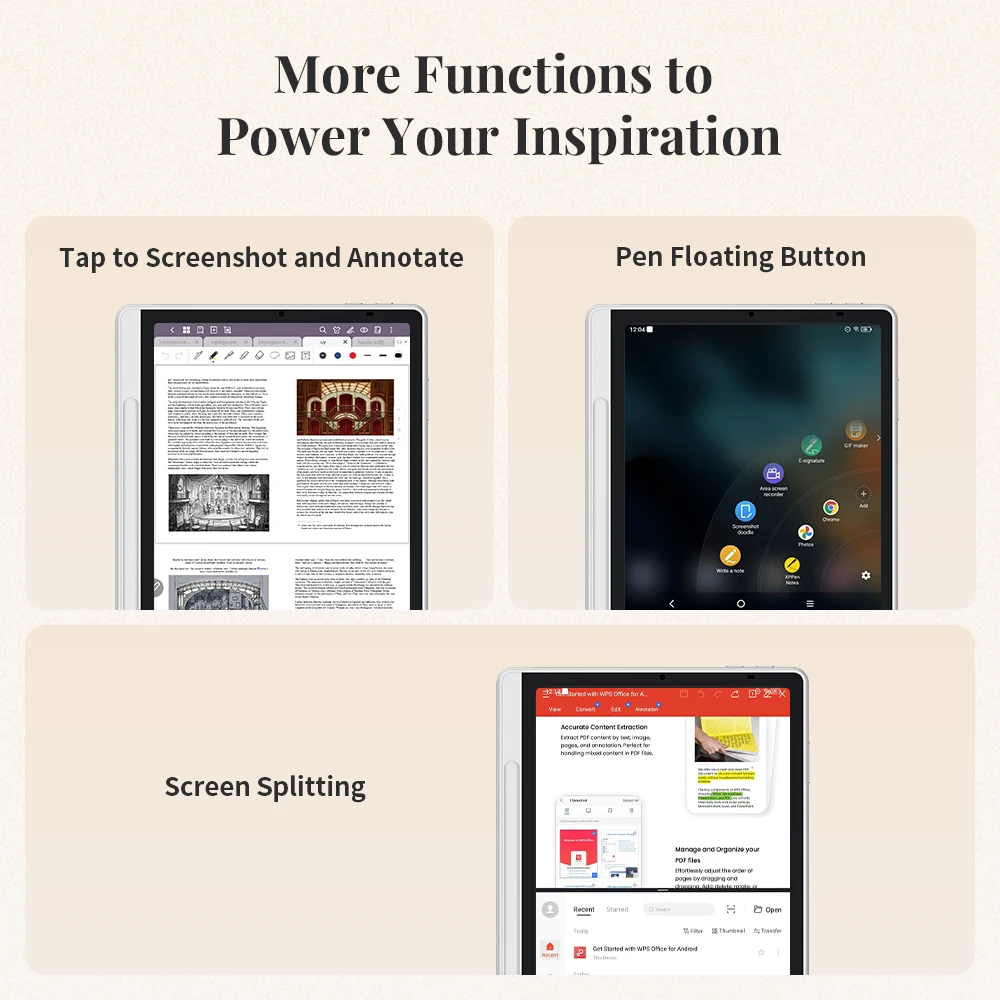 XPPen Magic Note Pad Android 14 White Graphic Tablet Business Digital Writing Notebook Pad 3-in-1 Color Ink Paper E-book Reader