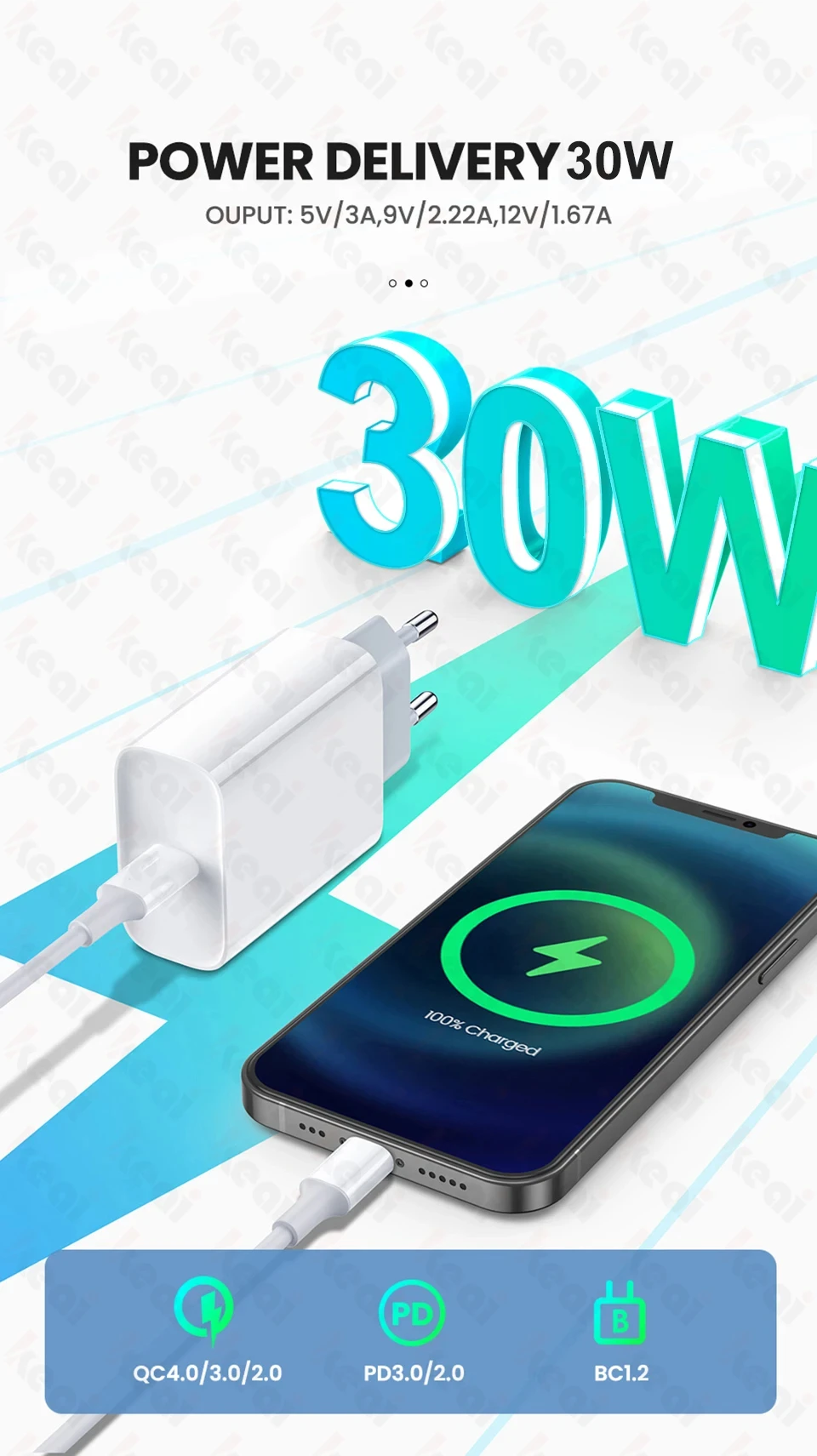 For Apple 30W Charger USB C Fast Charger For iPhone 13 15 14 12 11 16 Pro Max Plus PD Charger Type C Charging Cable Accessories