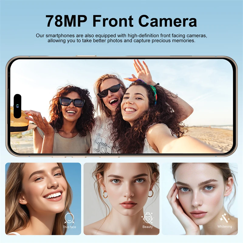 HD 4K Android 15 New i17 Pro Max 7.3 inch Hot 2026 Battery 4G 5G Dual Sim 12GB+512GB 8000mAh Card WiFi GPS
