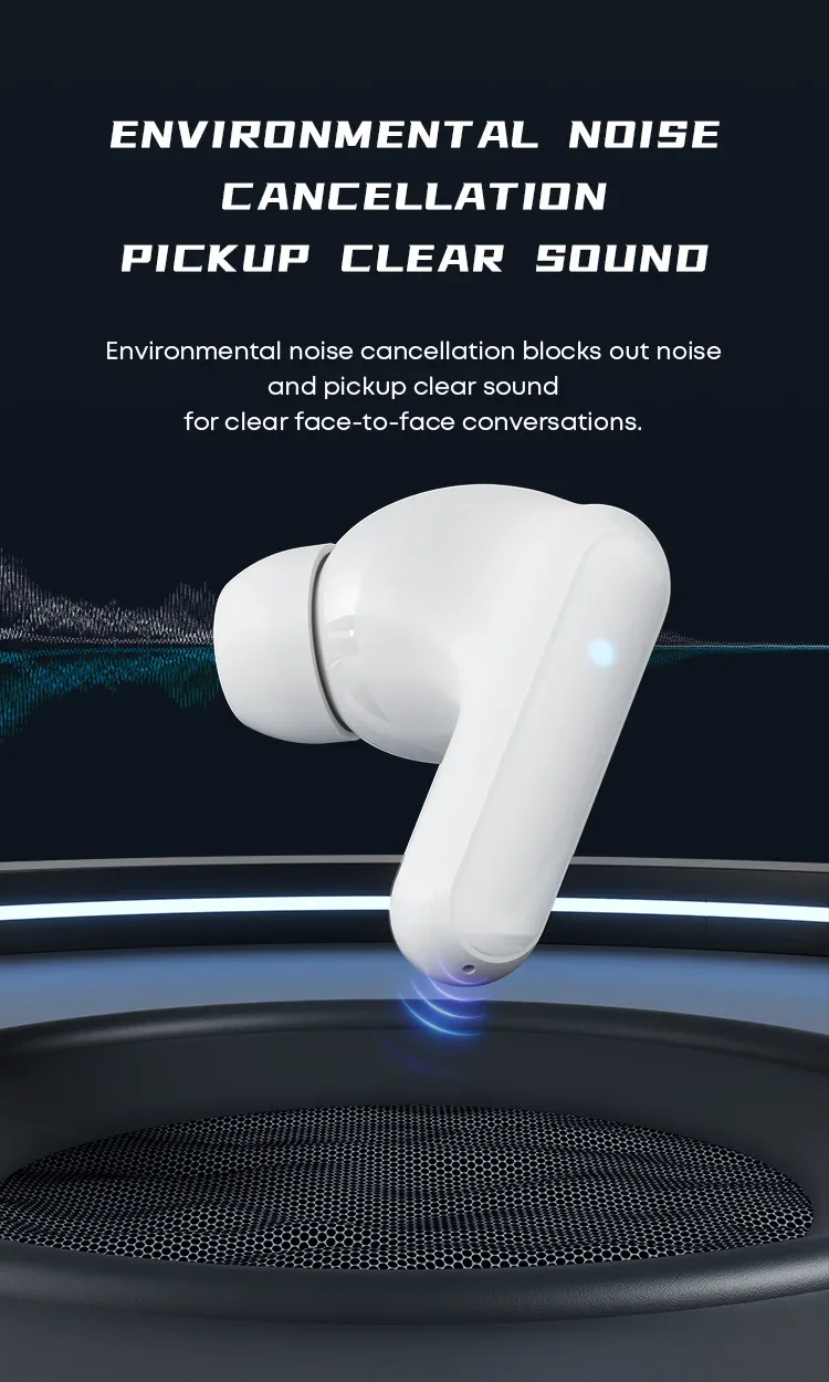 TWS Wireless Earpods Bluetooth 5.3 Wireless Earphones Dual Mode ENC Talking Noise Canceling
