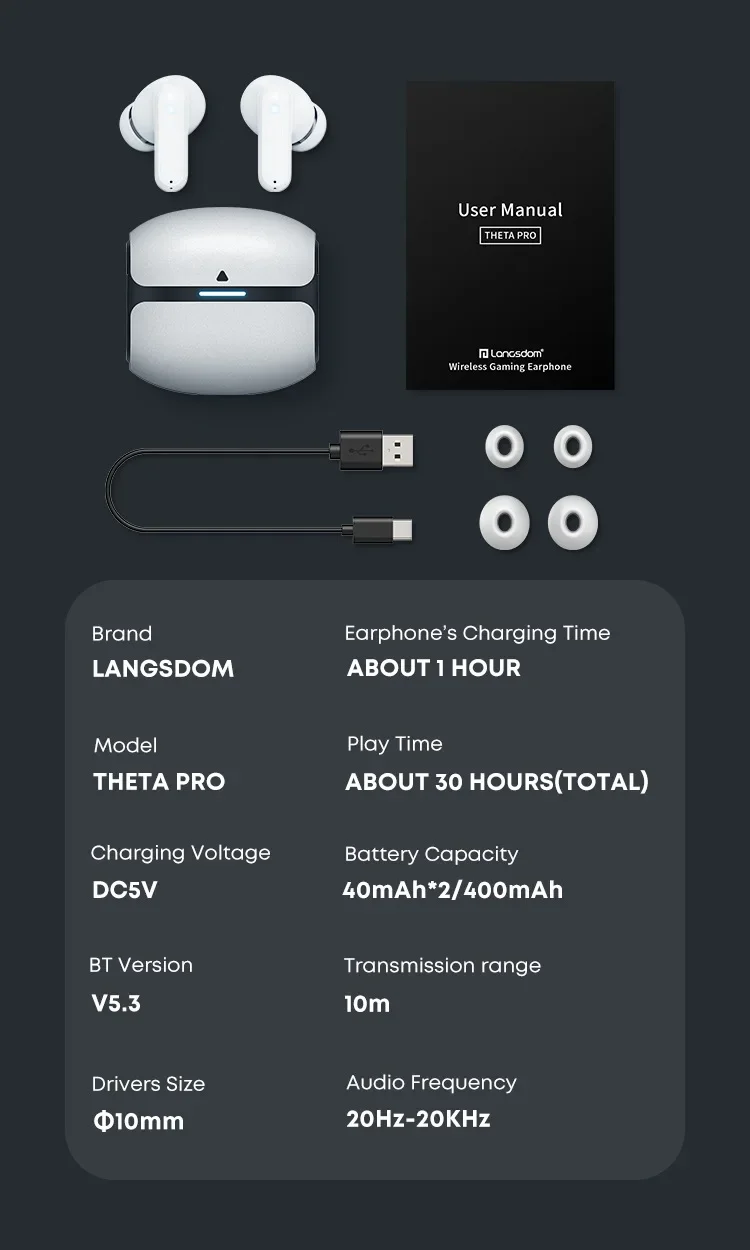 TWS Wireless Earpods Bluetooth 5.3 Wireless Earphones Dual Mode ENC Talking Noise Canceling