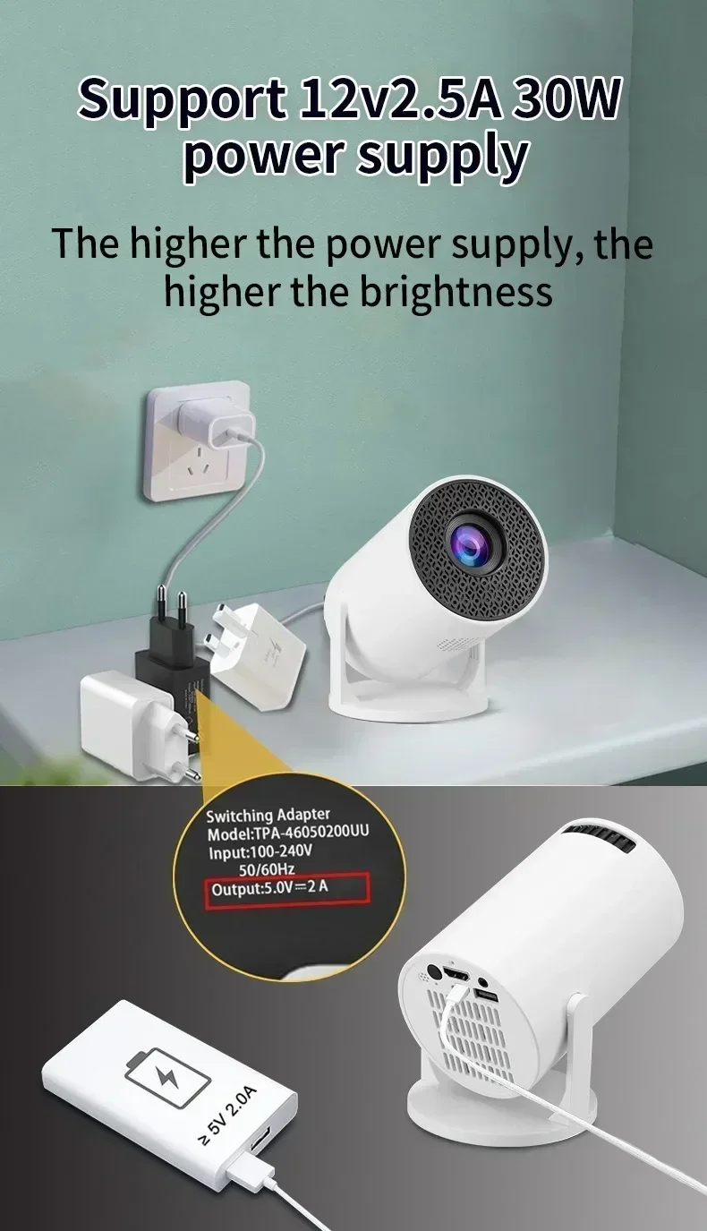 HY300 4K Android 11 Wifi6 290ANSI H713 BT5.0 1080P 1280*720P Cinema Outdoor Portable Projetor